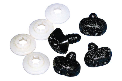 Image of Plastik-Tiernasen 15 mm 4 Stück schwarz bei JUMBO