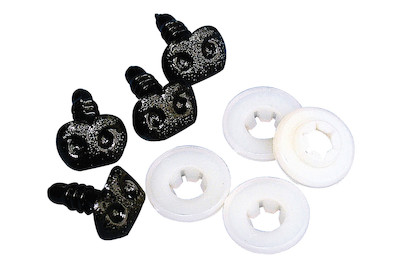 Image of Plastik-Tiernasen 12 mm 4 Stück schwarz bei JUMBO