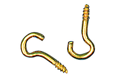 Image of Schraubhaken gebogen 24 Stück Messing 15 mm bei JUMBO