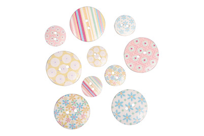 Image of Holz Knöpfe 1,5+2,5cm ø, sortiert, SB-Btl 10Stück bei JUMBO