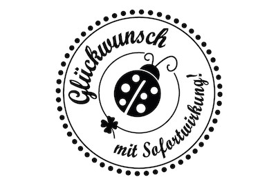 Image of Stempel Glückwunsch mit... , 3cm ø bei JUMBO