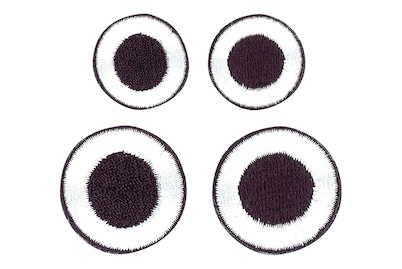 Image of Stoff Aufbügelmotiv Basic Eyes, 2-2,7cm, weiss + schwarz, SB-Btl 2Paar bei JUMBO