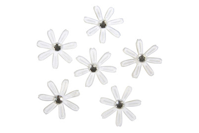 Image of Satin Blüten mit Strass, 1,8cm ø, SB-Btl 60Stück bei JUMBO