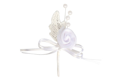 Image of Organza Satin Rosen Anstecker 7.5 cm bei JUMBO
