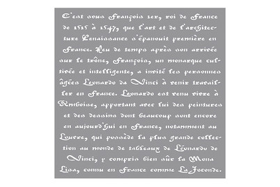 Image of Schablone französische Schrift 30.5x30.5 cm