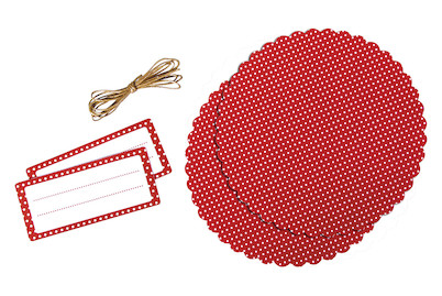 Image of Dekoset f. Marmeladenglas Punkte, 15cm ø, SB-Btl 1Set bei JUMBO