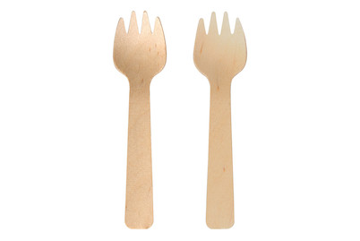 Image of Holz Gabeln, 10,2x2,5cm, SB-Btl 6Stück bei JUMBO