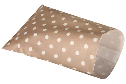 Image of Papiertütchen Lebensmittelecht, beige mit Punkten, SB-Btl 25Stück bei JUMBO