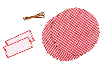 Image of Dekoset f. Marmeladenglas Karos, 15cm ø, SB-Btl 1Set bei JUMBO