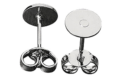 Image of Edelstahl-Ohrstecker m. Platte, 6mm ø, SB-Btl 4Stück bei JUMBO