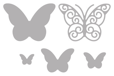 Image of Stanzschabl. Set: Whimsical Butterflies, SB-Btl 5Stück bei JUMBO