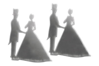 Image of Acrylspiegel-Klebemotiv selbstklebend, 4,5x3x0,1cm, Brautpaar, SB-Btl 2Stück bei JUMBO