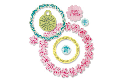 Image of Sizzix Framelits Set with Stamp, Circles&Tags, SB-Blister 9Stück bei JUMBO