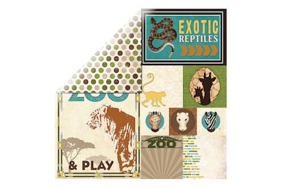 Image of Scrapbookingpapier Safari Zoo 30.5x30.5 cm 190 g/m2 bei JUMBO