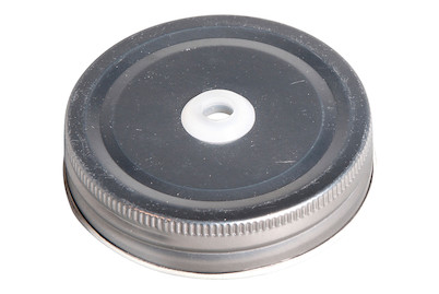 Image of Schraubdeckel m.Trinkhalmloch, 70mm ø, f. 250ml/500ml Gläser, SB-Btl 4Stück bei JUMBO