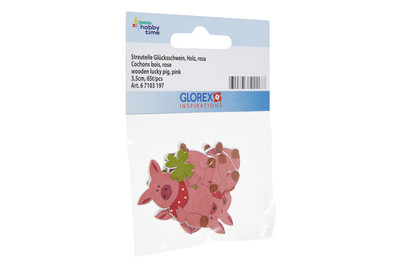 Image of Streuteile Glücksschwein 3.5 cm Sperrholz 6St rosa bei JUMBO