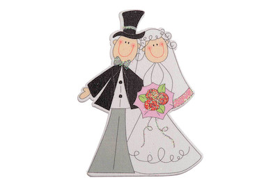 Image of Holzsticker Brautpaar 50 x 65 mm, 4 St. bei JUMBO