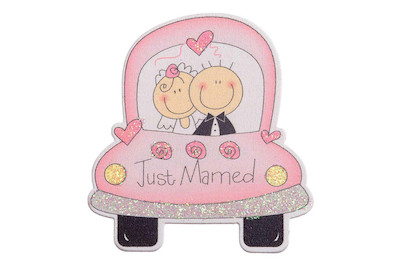 Image of Holzsticker Brautpaar im Auto 60 x 62 mm, 4 St. bei JUMBO