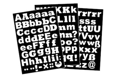 Image of Klebebuchstaben gross u. klein, 3cm, DIN A4, selbstkl., SB-Btl 3Blatt