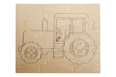 Image of Holz Puzzle Traktor, FSC 100%, 17,6x14,7cm, zum ausmalen, SB-Btl 1Stück bei JUMBO