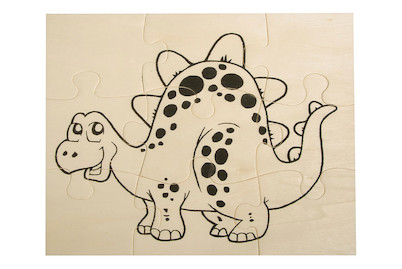 Image of Holz Puzzle Dino, FSC 100%, 17,6x14,7cm, zum ausmalen, SB-Btl 1Stück bei JUMBO