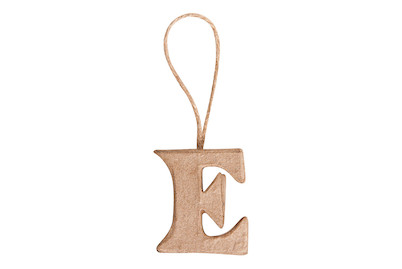 Image of Pappmaché Buchstabe E FSC Recycled 100%, 4x3,6x1cm, mit Hänger bei JUMBO