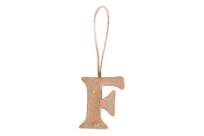 Image of Pappmaché Buchstabe F FSC Recycled 100%, 4x3,7x1cm, mit Hänger bei JUMBO