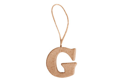 Image of Pappmaché Buchstabe G FSC Recycled 100%, 4x4x1cm, mit Hänger bei JUMBO