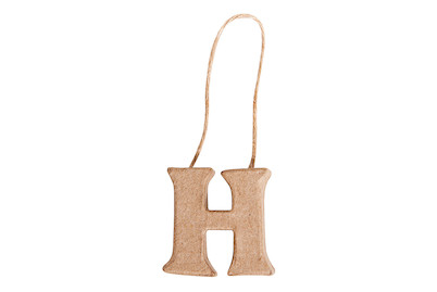 Image of Pappmaché Buchstabe H FSC Recycled 100%, 4x4x1cm, mit Hänger bei JUMBO