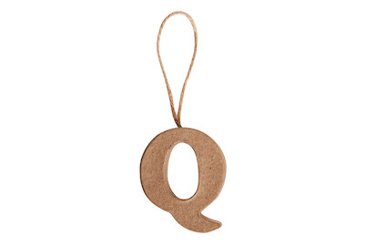 Image of Pappmaché Buchstabe Q FSC Recycled 100%, 5x4x1cm, mit Hänger bei JUMBO