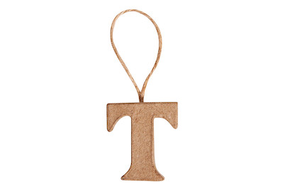 Image of Pappmaché Buchstabe T FSC Recycled 100%, 4x3,5x1cm, mit Hänger bei JUMBO