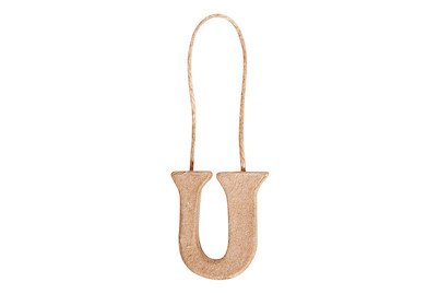 Image of Pappmaché Buchstabe U FSC Recycled 100%, 4x4x1cm, mit Hänger bei JUMBO
