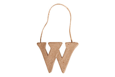 Image of Pappmaché Buchstabe W FSC Recycled 100%, 4x5,5x1cm, mit Hänger bei JUMBO
