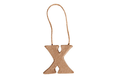Image of Pappmaché Buchstabe X FSC Recycled 100%, 4x4,1x1cm, mit Hänger bei JUMBO