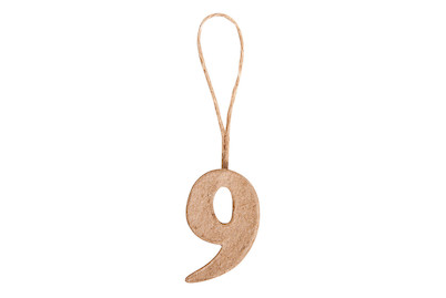 Image of Pappmaché Zahlen 9 FSC Recycled 100%, 4x2,5x1cm, mit Hänger bei JUMBO