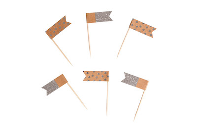 Image of Flaggenpicker sortiert, 6,5cm, Flagge: 4x1,5cm, SB-Btl 12Stück bei JUMBO