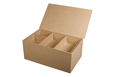 Image of Pappm. Sortierbox FSCRecycled100%, 22,5x14x10cm, 4 kl., 1 gr. Innenfach bei JUMBO
