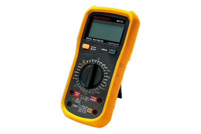 Image of Messgerät Digital 0-600V AC, Multimeter My74, Cat. III 600, inkl. Batterie 9V, Messkabel, Thermomesssonde und Schutzhülle, mit Data-Hold-Funktion und Display-Beleuchtung bei JUMBO