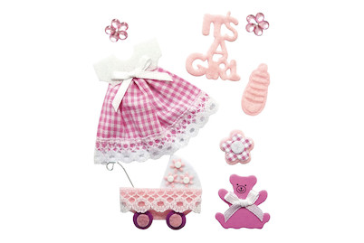 Image of Deko-Sticker: Baby Mädchen, m. Klebepunkt, SB-Btl 8Stück bei JUMBO