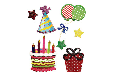 Image of Deko-Sticker: Geburtstag, m. Klebepunkt, SB-Btl 7Stück bei JUMBO