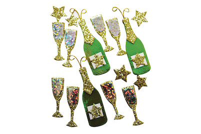 Image of Deko-Sticker: Prosecco, m. Klebepunkt, SB-Btl 16Stück bei JUMBO