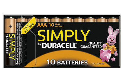 Image of Duracell Simply Batterien Aaa/Lr03 10 Stück