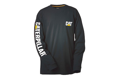 Image of CAT Langarmshirt Trademark Banner, schwarz, Grösse S bei JUMBO