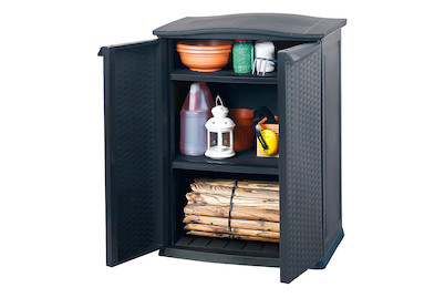 Image of Keter Gartenschrank Rattan Mini (70x50x92cm), Kunststoff anthrazit bei JUMBO