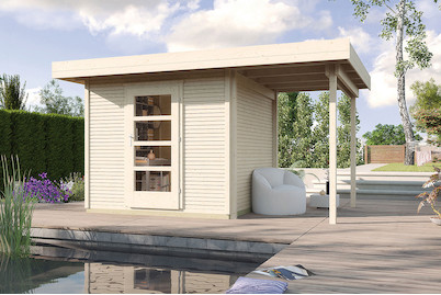 Image of Weka Gartenhaus Fineline 1 natur (210 x 205 cm), holz bei JUMBO