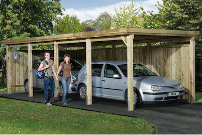 Image of Weka Carport Optima 3 (784 x 294 cm), holz bei JUMBO