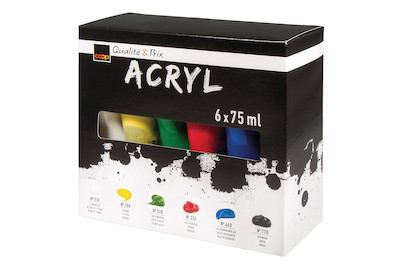 Image of Acrylic-Set 6 x 75 ml Qualité&Prix , Künstleracrylfarbe , Karton 6Tube bei JUMBO