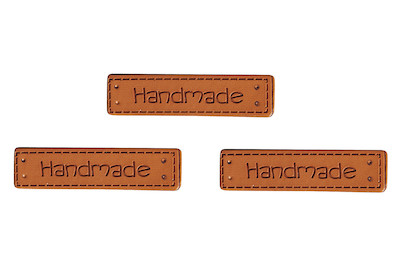 Image of Kunstleder Labels - Handmade , 4x1cm, SB-Btl 3Stück