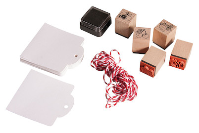 Image of Mini Holz Stempelset- Frische Früchtchen, 5 St.2x2x2,5cm+Zubehör/DS bei JUMBO