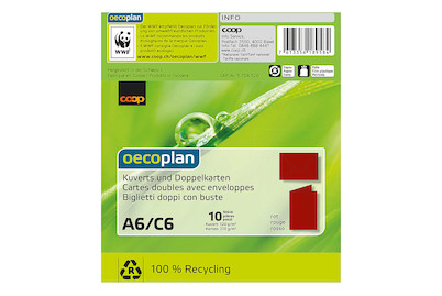 Image of Oecoplan Kuverts und Doppelkarten A6/C6 rot 10 Stk.